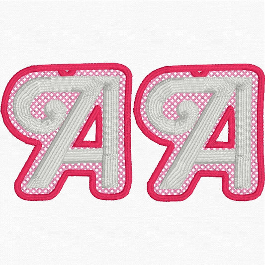 'A' Earrings FSL Embroidery File