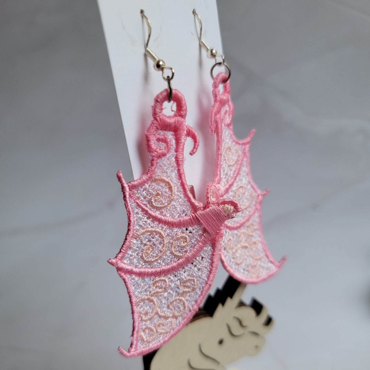 Dragon Wing Earrings - Pink and Purple