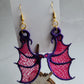 Dragon Wing Earrings - Pink and Purple