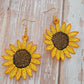 Embroidered Sunflower Earrings