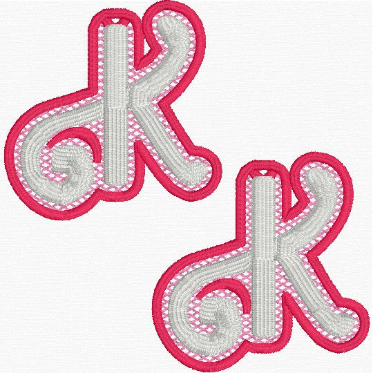 'D' Earrings FSL Embroidery File