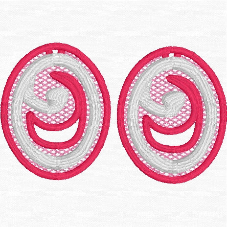 'M' Dolly Earrings FSL Embroidery File