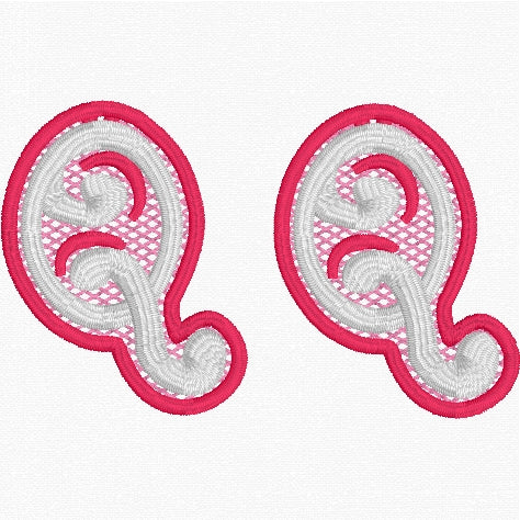 'C' Earrings FSL Embroidery File