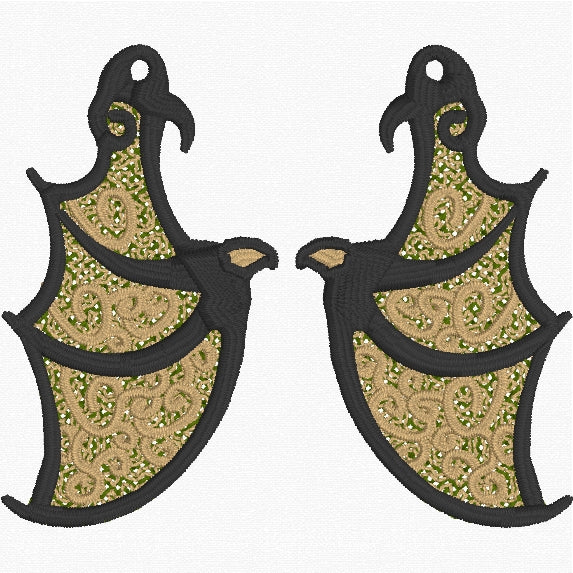 Dragon Wing Earring FSL Embroidery File