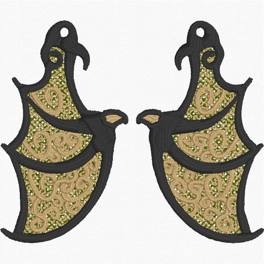 Dragon Wing Earring FSL Embroidery File