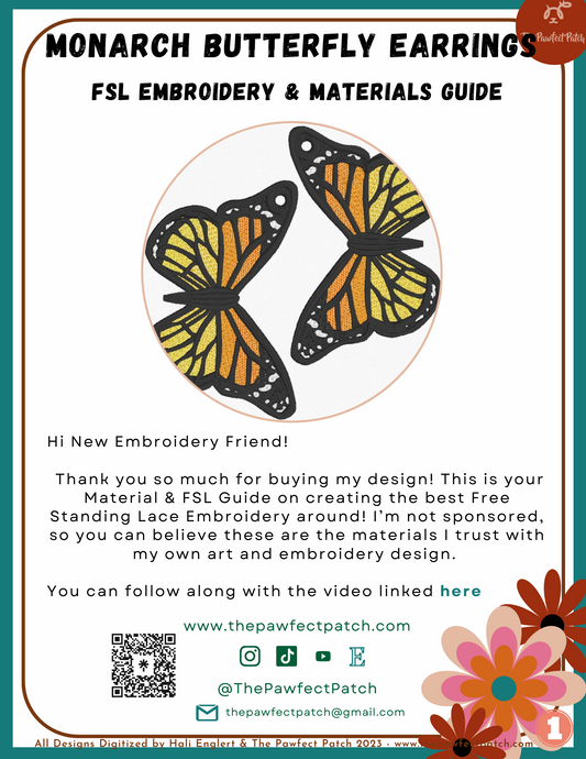 Free Standing Lace Embroidery and Material Guide ($0)