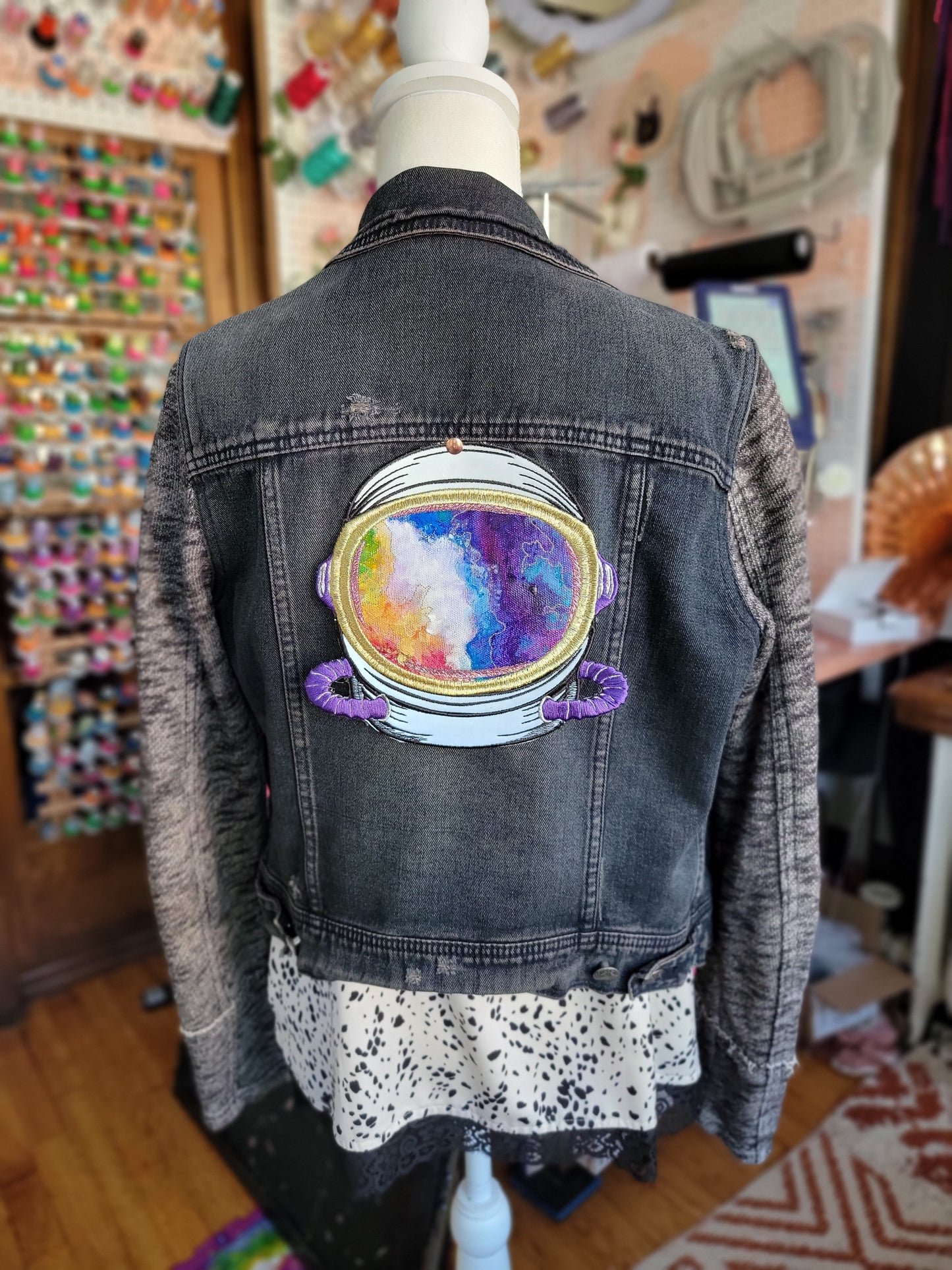 Astronautical Cloud Exploration- Flash Reflective Embroidered Iron-On Painting (Copy)