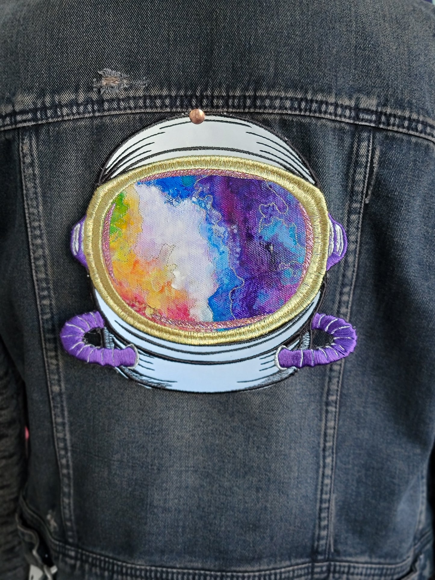 Astronautical Cloud Exploration- Flash Reflective Embroidered Iron-On Painting (Copy)