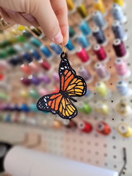 Embroidered Butterfly Earrings